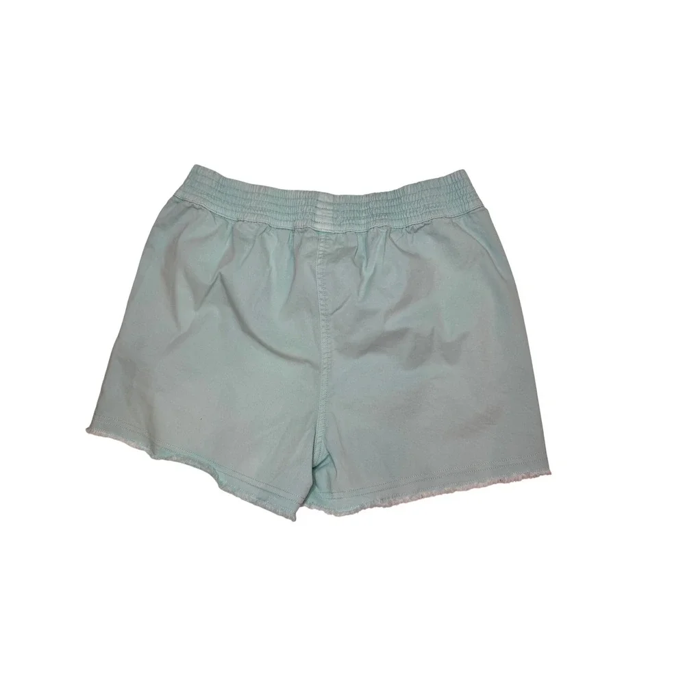 Vineyard Vines‎ Womens Small Light Blue Smocked Waist Frayed Hem Pull On Shorts